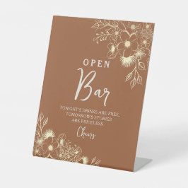 Terracotta Rust Wedding Open Bar Sockelschild