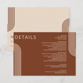 Terracotta Rustic Boho Moderne Hochzeit Begleitkarte