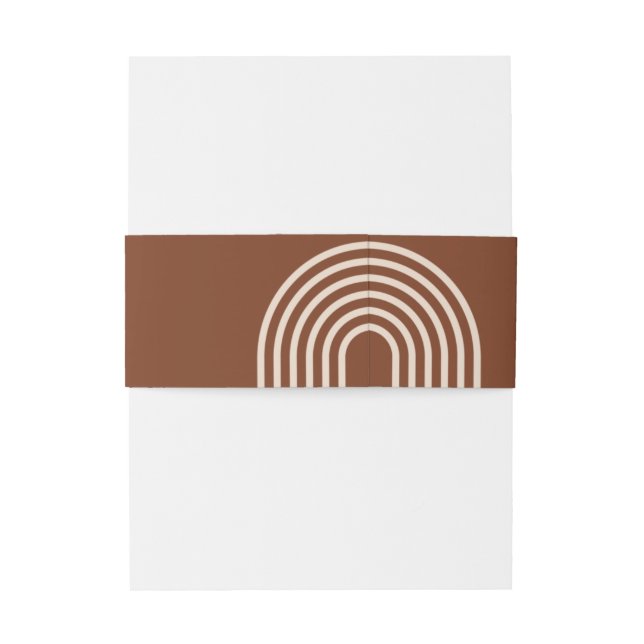 Terracotta Rustic Boho Moderne Hochzeit Einladungsbanderole (Rückseitenbeispiel)