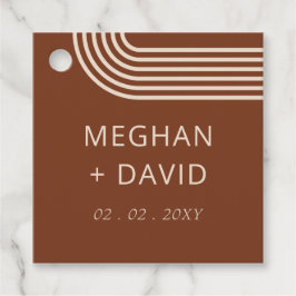 Terracotta Rustic Boho Moderne Hochzeit Geschenkanhänger