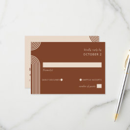 Terracotta Rustic Boho Moderne Hochzeit RSVP Karte