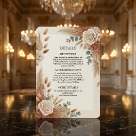 Terracotta Rustic Floral Boho  Begleitkarte