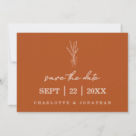 Terracotta Rustic Moderne handgeschriebene Hochzei Save The Date