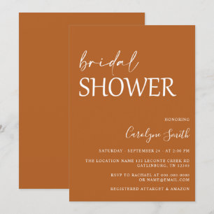 Terracotta Rustikales Brautparty Einladung