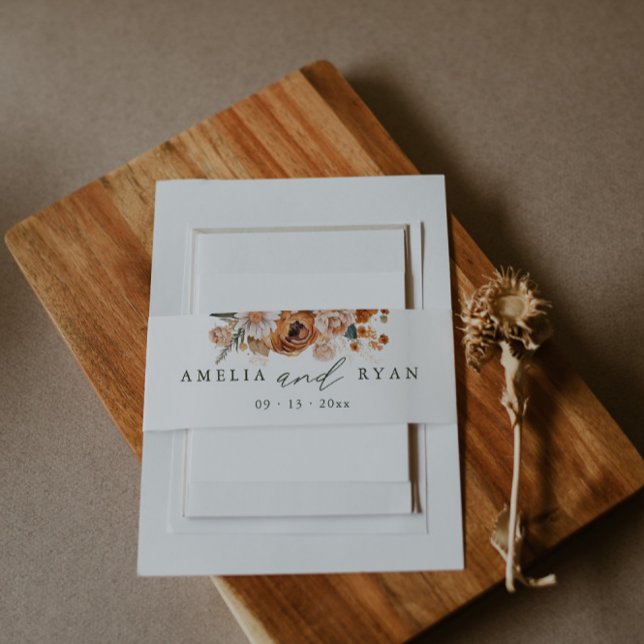 Terracotta Sage Boho Floral Einladungsbanderole (Von Creator hochgeladen)