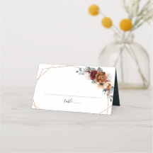 Terracotta Sage Burgund Bloral Geometric Wedding