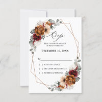 Terracotta Sage Burgund Bloral Geometric Wedding