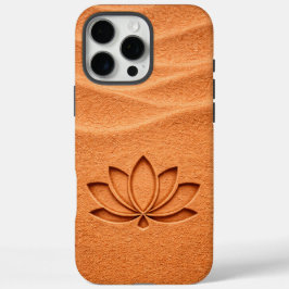  Terracotta Sand Lotus Flower Meditation iPhone 16 Pro Max Hülle
