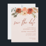 Terracotta Save the Date<br><div class="desc">Schöne Terracotta Aquarell floral Save The Dates mit einem minimalen und modernen Design.</div>