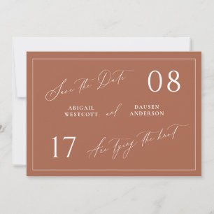 Terracotta Save the Date Hochzeitsankündigung