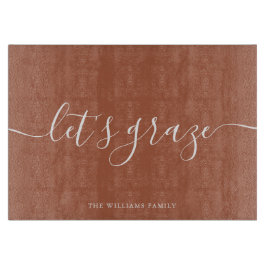 Terracotta Script Charcuterie Familienweideboard Schneidebrett