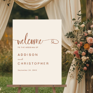 Terracotta Script Moderne Minimale Hochzeit Willko Acrylschild