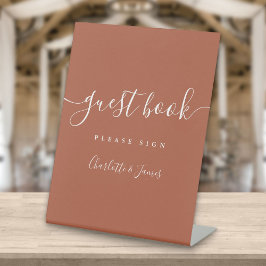 Terracotta Signature Script Guest Book Pedestal Si Sockelschild