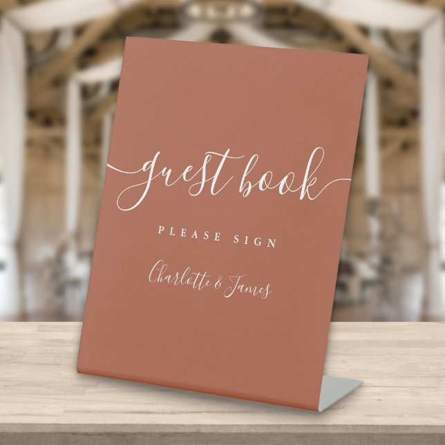Terracotta Signature Script Guest Book Pedestal Si Sockelschild (Von Creator hochgeladen)