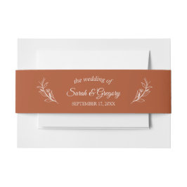 Terracotta Simple Boho Floral Wedding Einladungsbanderole