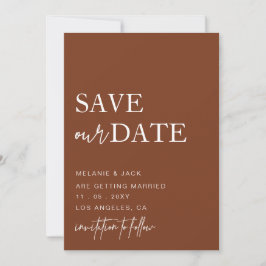 Terracotta Simple Calligraphy Save the Date