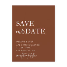 Terracotta Simple Calligraphy Save the Date