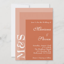 Terracotta Simple Modern Chic Script Wedding