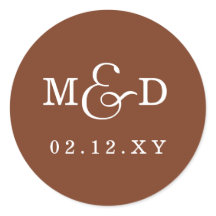 Terracotta Simple Modern Monogram Wedding