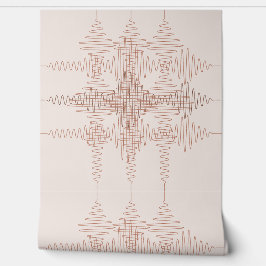 Terracotta Sound Wave Minimal Style Tapete