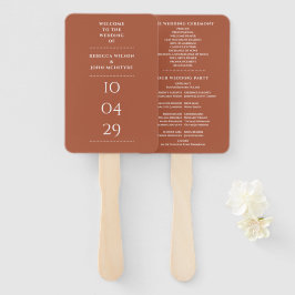 Terracotta Special Date Wedding Programm Fächer
