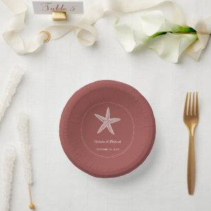 Terracotta Starfish Wedgepaper Bowls Pappteller