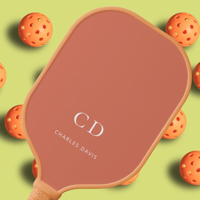 Terracotta stausty earth monogram initials name pickleball schläger (Von Creator hochgeladen)