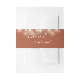 Terracotta String Lights Signature Script Einladungsbanderole