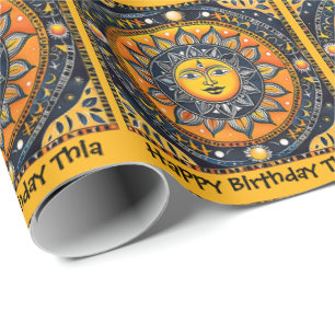 Terracotta Sun Personalize Geschenkpapier
