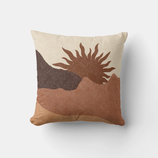 Terracotta Sun Sand Wüste Abstrakt Fleece Blanket Kissen (Vorderseite)