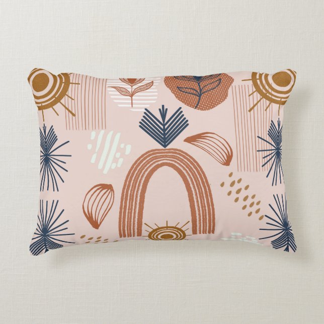 Terracotta Sunrise: Boho Harmony, Blush Pink Dekokissen (Vorderseite)