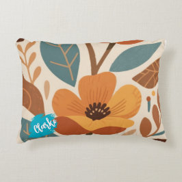 Terracotta & Teal Autumn pattern Dekokissen