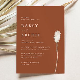 Terracotta Thistle Wedding Einladung