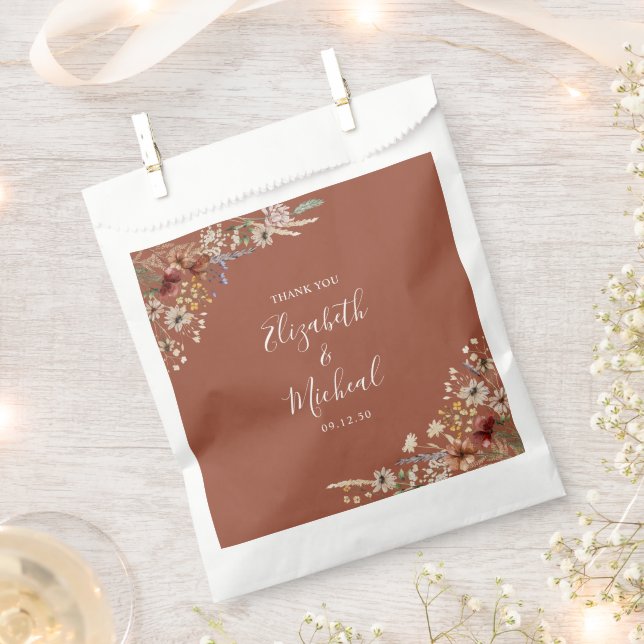 Terracotta Tiny Wildblume Gastgeschenk Hochzeit Ba Geschenktütchen (Ausgeschnitten)