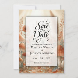 Terracotta Toadstool Magic Wedding Save The Date
