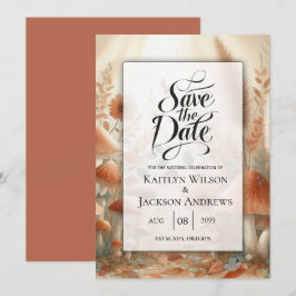 Terracotta Toadstool Magic Wedding Save The Date