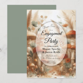 Terracotta Toadstool Woodland Magic Engagement Einladung