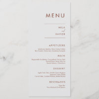 Terracotta toscane | Menu Mariage minimaliste mode