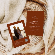 Terracotta tout en un Faire-part de mariage photo