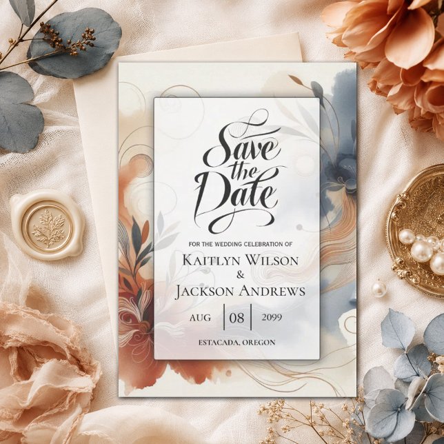 Terracotta Twilight und Navy Blogs Save the Date (Von Creator hochgeladen)