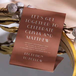 Terracotta Typografie fallen minimalistische Hochz Einladung