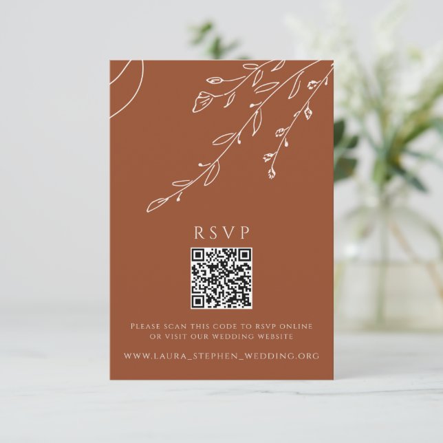 Terracotta UAWG Online QR Code Wedding Website Einladung (Stehend Vorderseite)