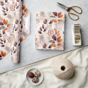 Terracotta- und Burgundy-Herbstlaube Boho Autumn Geschenkpapier