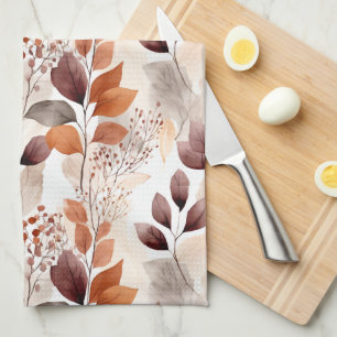 Terracotta- und Burgundy-Herbstlaube   Boho Autumn Geschirrtuch