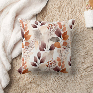 Terracotta- und Burgundy-Herbstlaube Boho Autumn Kissen
