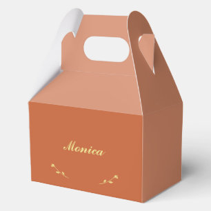 Terracotta und Gold Bridesmaid Gefälligkeitsboxen Geschenkschachtel