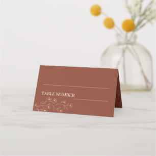 Terracotta und Ivory Tiny Floral Boho Wedding Platzkarte
