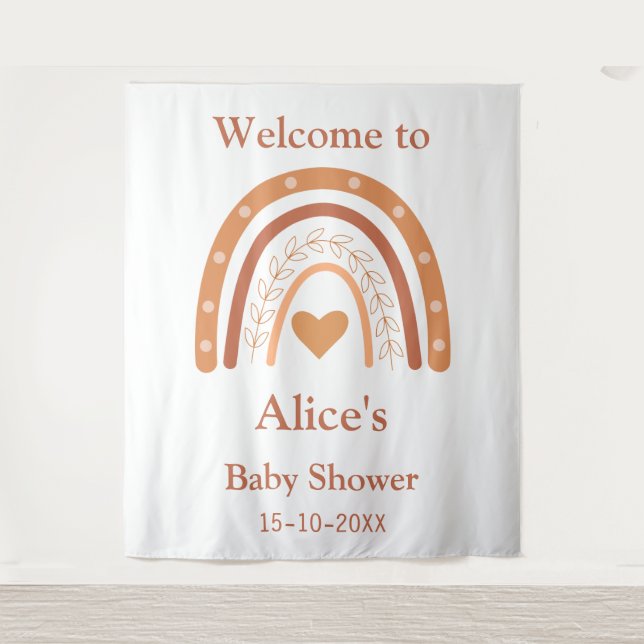 Terracotta und Pfirsichboho Wandteppich (Vorderseite)