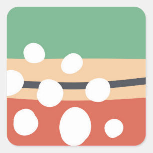Terracotta und Salbei green abstrakte Retro-Boho K Quadratischer Aufkleber