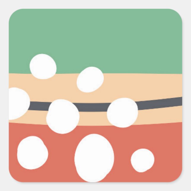 Terracotta und Salbei green abstrakte Retro-Boho K Quadratischer Aufkleber (Vorderseite)